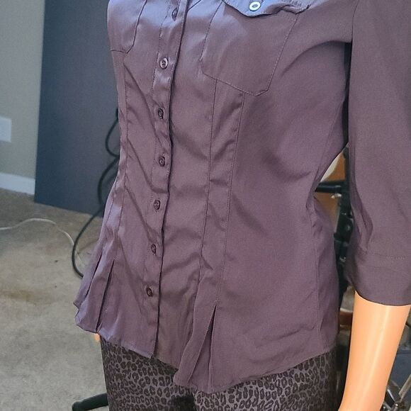 Cotton express chocolate button up - Picture 4 of 9